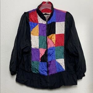 ✅Women Vtg Windbreaker Active Code Jacket L 18/20